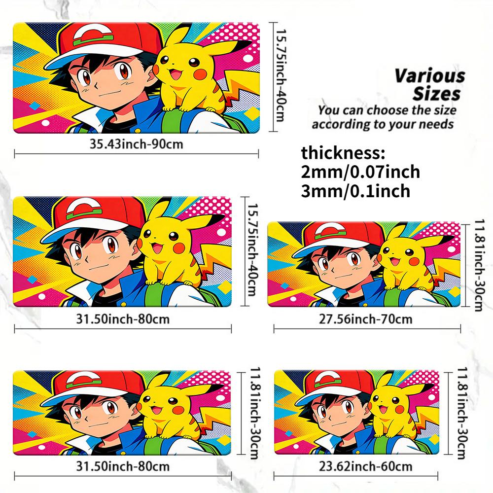 Pokemon Ash Riding Running Pokemon Herd Gaming Mouse Pad NonSlip Desk Mat 30x80x0.2cm