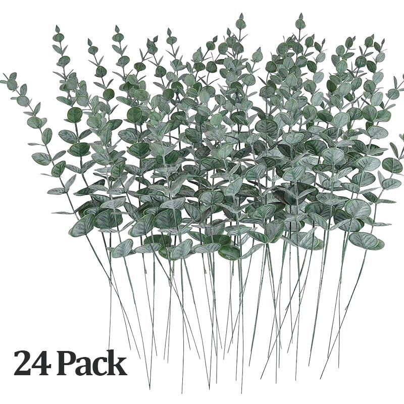 Eucalyptus Stems Decor Artificial Eucalyptus Leaves Faux Eucalyptus Stems Real Touch Fake Greenery Branches for Wedding Flower