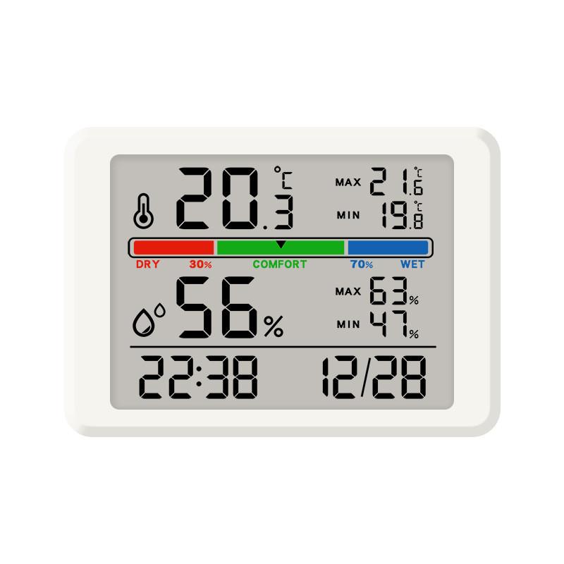 Modern Lcd Digital Alarm Clock With Temperature And Humidity For Bedroom Decor