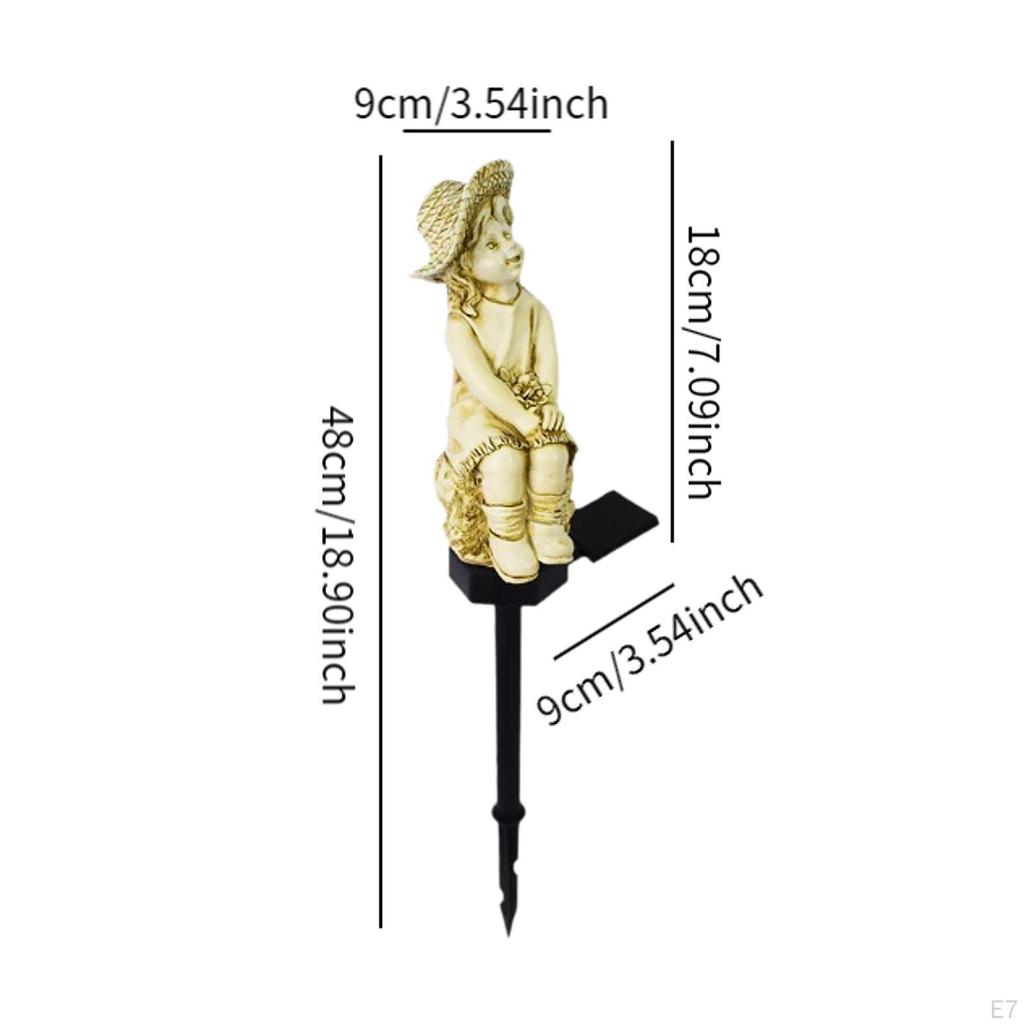2 Pieces Garden Yard Light Solar Outdoor Pathway Statue Lamp Ornament