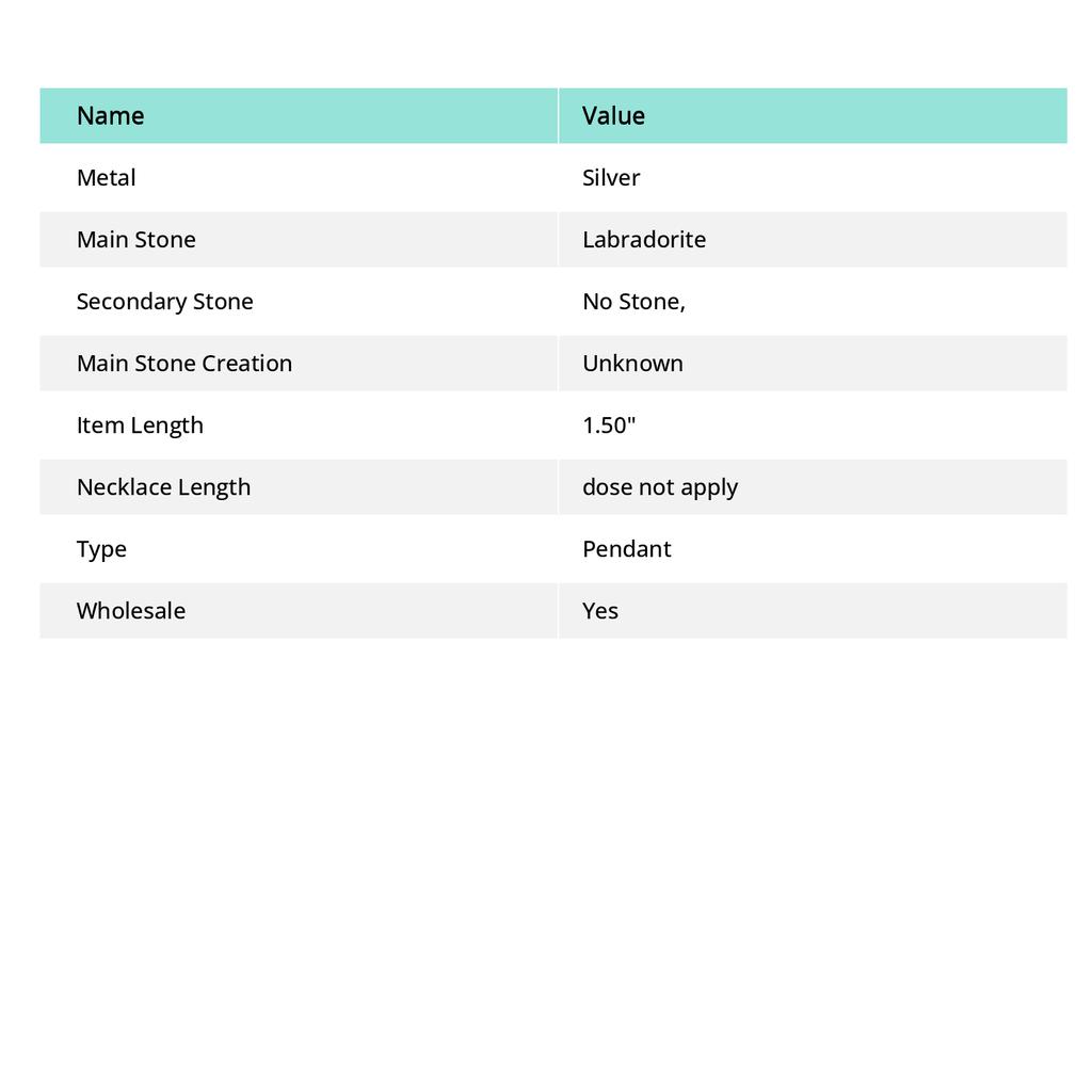 Blue Fire Labradorite Gemstone Pendant Handmade Engagement Jewelry 1.5" i4C60