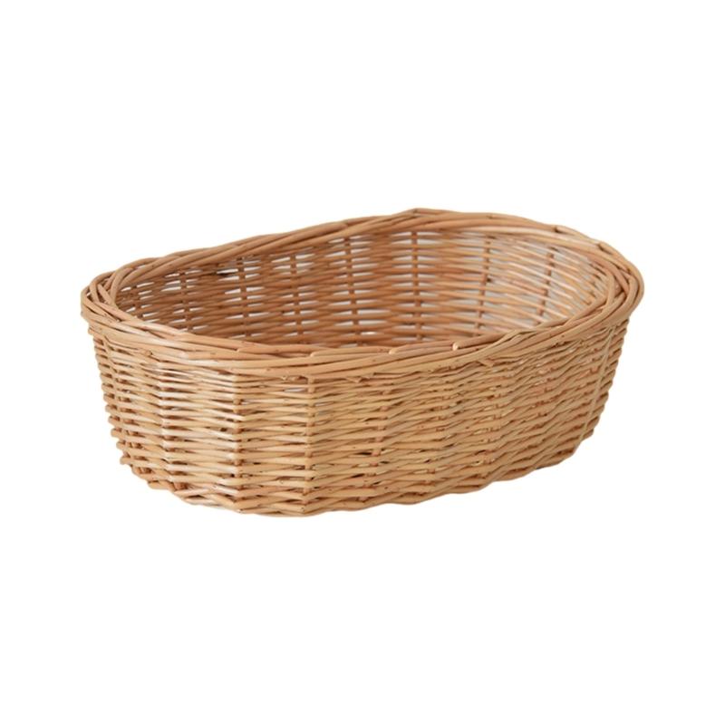 Handwoven Rattan Fruit Tray For Home Use Natural Materials Large Capacity Easy to Clean for Kitchen or Dining Room