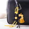 Bag Charm New 1 Piece Cute Leather Flower Tassel Braided Rope Bag Charms Pendant For Hanging Accessories