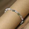 Tree Agate Moss Agate Faceted Bead Bracelet – Gold Accent Adjustable Boho Jewelry, Nature Calm Gift for Women