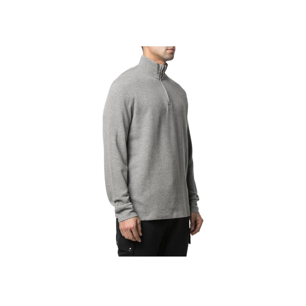 Polo Ralph Lauren Ss23 Solid Half-Zip Logo Embroidered Sweatshirt Men sweatshirt Gray 710857073-006
