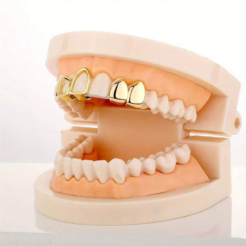 1 Stück Goldfarbener Alltagstauglicher Zahnschmuck Dental Grillz Hip Hop Hohles Herz Zahn Grillz Für Frauen
