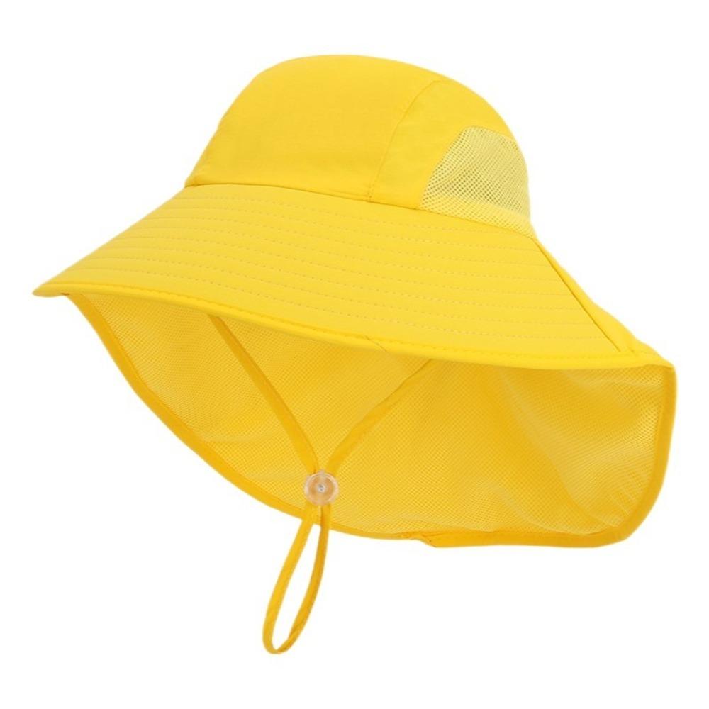 Solid Color Sunscreen Cap Wide Brim Summer Sun Hat Fashion Children Bucket Hat  Camping