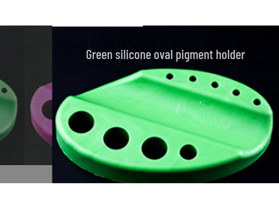 

Силиконовый держатель для вышивальных красок и набор колец для пигментов - мягкий держатель для машинной ручки и инструмент Green Silicone Color Holder