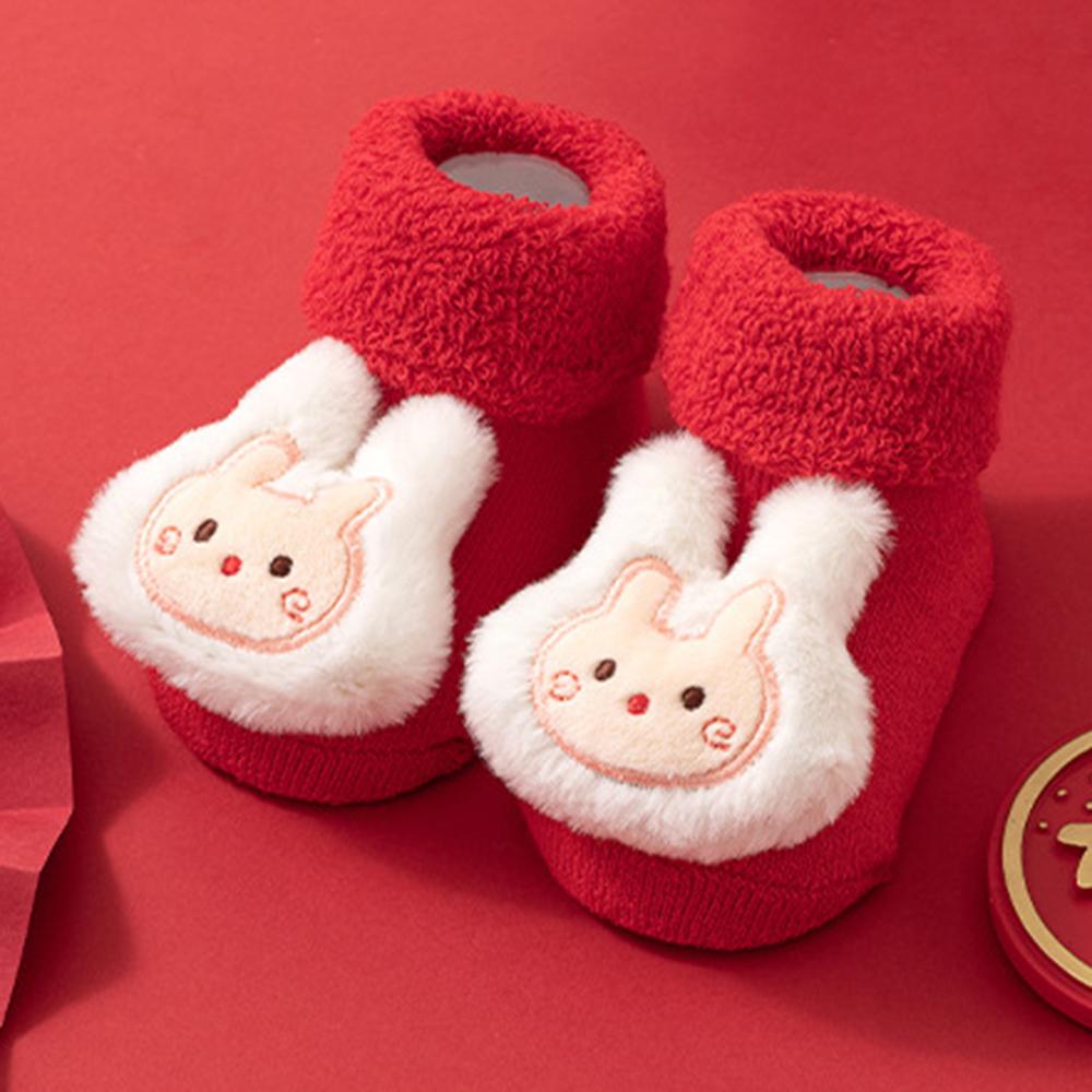 

New Year Anti-Slip Baby Floor Socks Cute 3D Cartoon Winter Toddler Walking Socks O