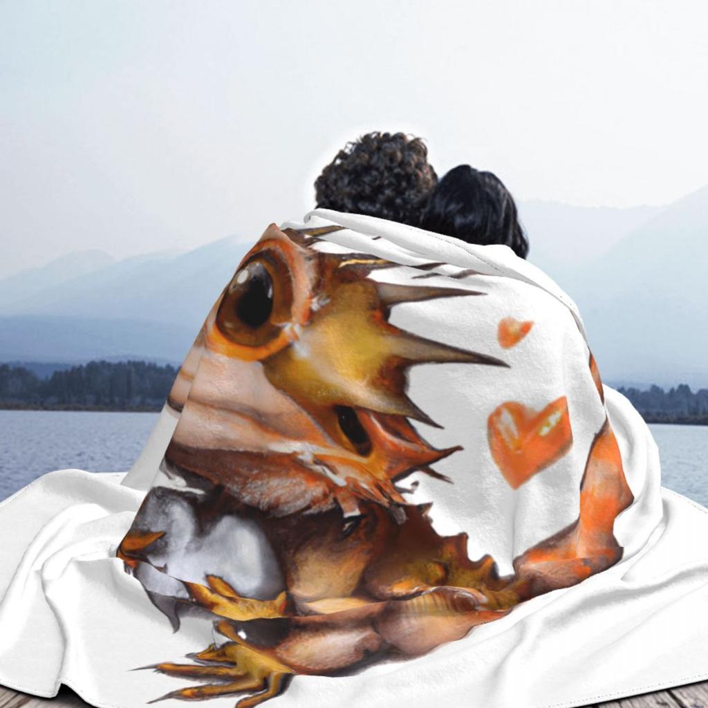 Baby Bearded Dragon Loves Me Blanket Soft Warm Flannel Throw Blanket Bedspread for Bed Living room Picnic Travel Home Couch