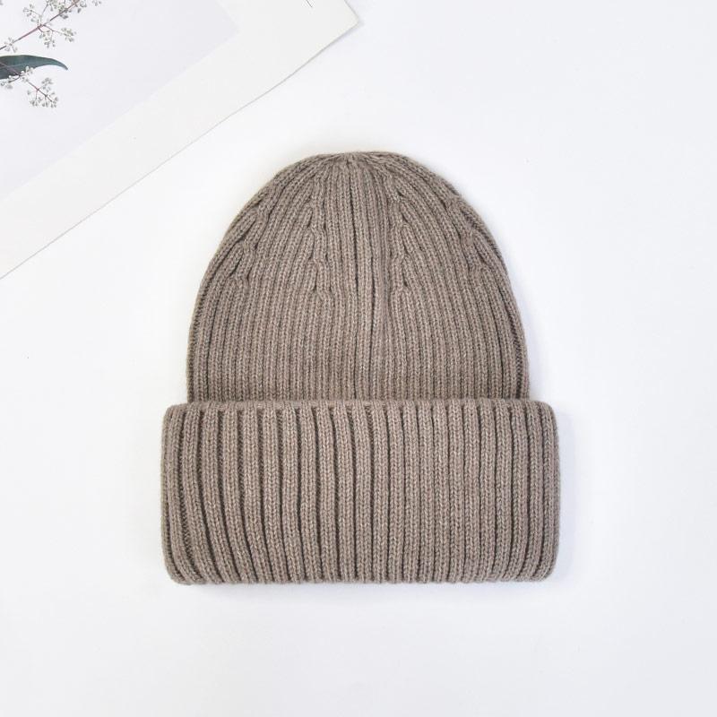 Winter Knit Beanie Hat Unisex  Custom Logo Ribbed Wool Knit Beanies Winter Luxury Warm Cuffed Beanie Hat for Women Men