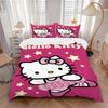 3pcs Hello Kitty Charming Dance Pose with Stars Printed Bedding Set, Soft and Comfortable Quilt Cover for Bedroom, Guest Room (Not Included).S036