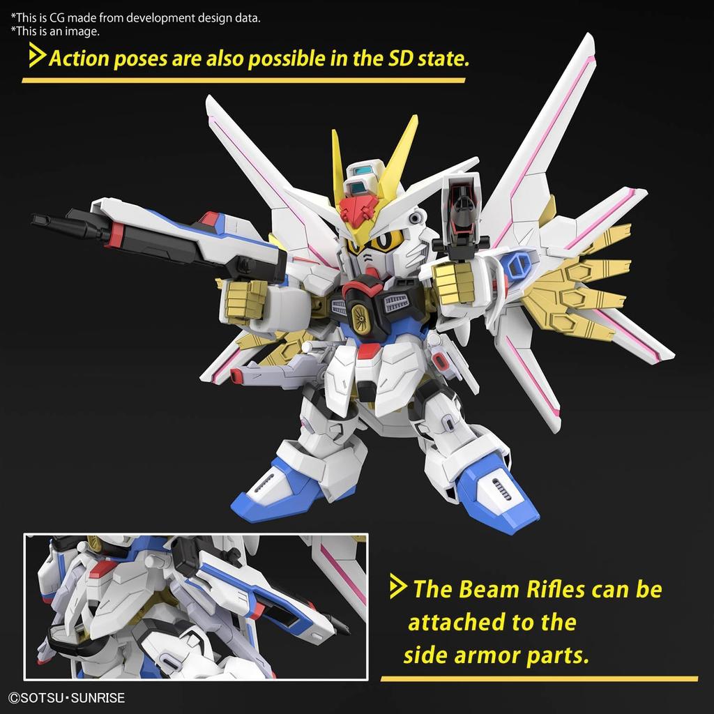 SD Gundam Cross Silhouette SDCS Mobile Suit Gundam SEED FREEDOM Mighty Strike Freedom Gundam Plastic Model Kit Pre-colored