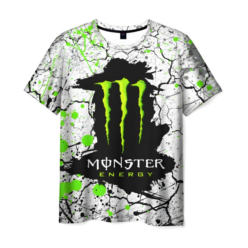 

Чоловіча літня футболка бренду Monster Energy з 3D-друком, повсякденна, швидковисихаюча, дихаюча, з круглим вирізом, коротким рукавом L