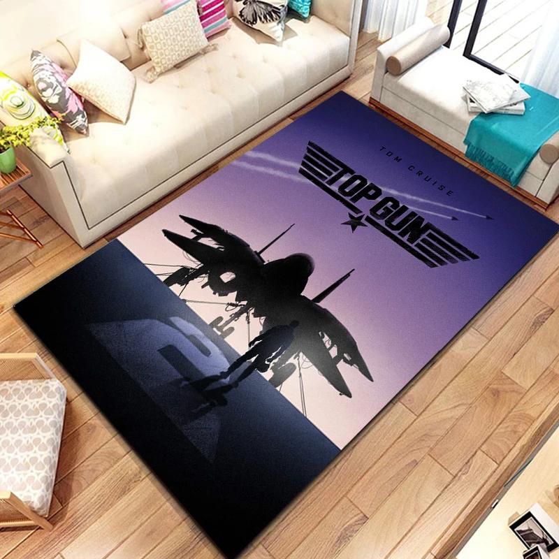 Classic Movie Top Gun Sign Tom Cruise Carpet Rug for Home Living Room Bedroom Sofa Doormat Decor,kid Area Rug Non-slip Floor Mat