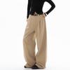 Women's Loose Wide-Leg Khaki Trousers