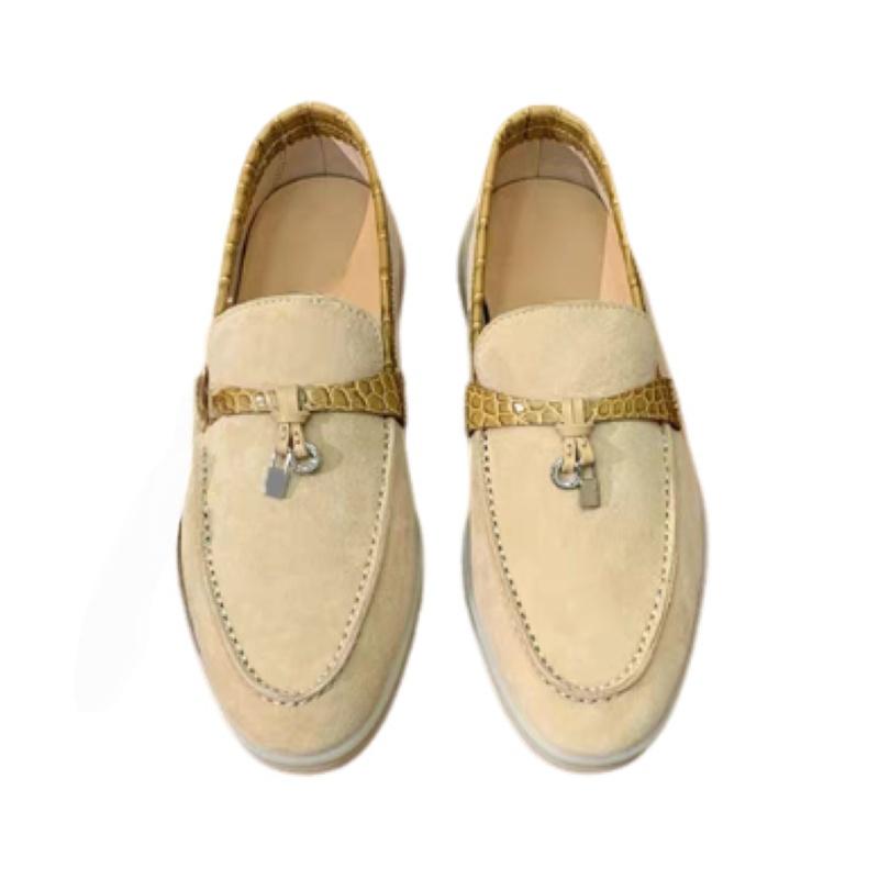High-Grade Sheepskin Wear-Resistant Casual Loafer Shoes Couple's Loafers Customizable Colors Available A040224