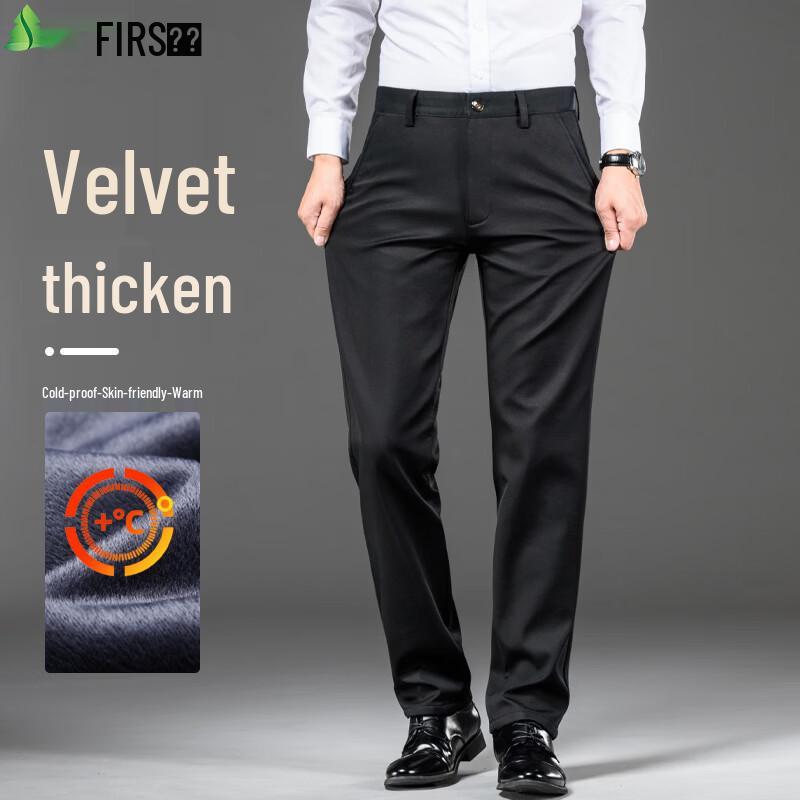 FIRS Men s Warm Fleece-Lined Straight-Leg Casual Pants 28