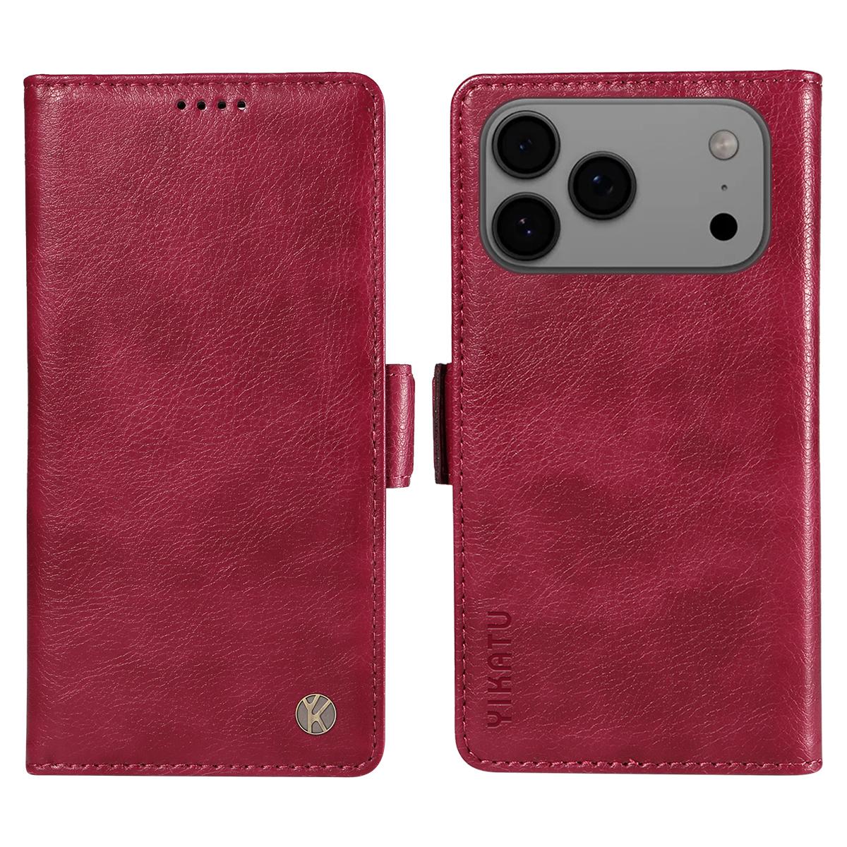

For iPhone 17 Pro Max Case YIKATU YK-007 Litchi Texture PU Leather Wallet Phone Cover