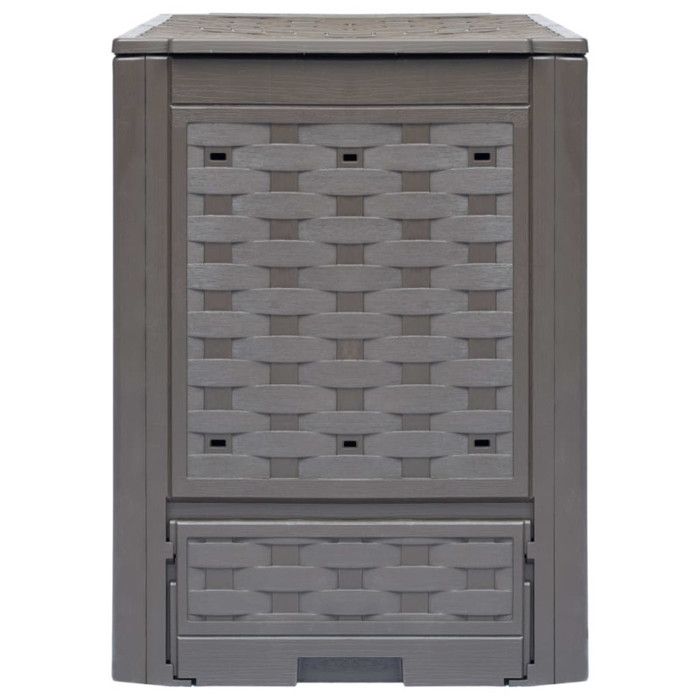 VidaXL Composteur de jardin Marron 60x60x83 cm 300 L Plastique rotin