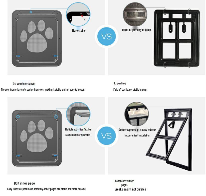Ușă pentru animale de companie pentru pisici și câini - Ușă cu plasă ușor de instalat cu intrare și ieșire liberă