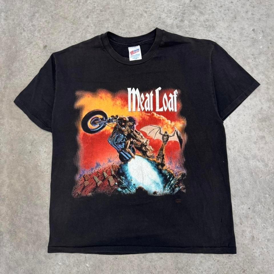 Vintage 1993 Meatloaf Bat Out of Hell World Tour Band Tee Black Mens XL Unisex T-Shirt S
