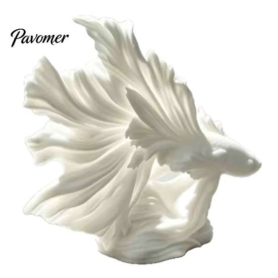 Graceful Fish Figurines Elegant Betta Sculpture Statue, 3D Printed Flowing Fins Sophisticated Display Pieces Figurine, Modern Art Ornament for Living