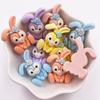10pcs Painted Resin Colorful Rabbit Flatback Stone Figurine Embellishments Scrapbook DIY