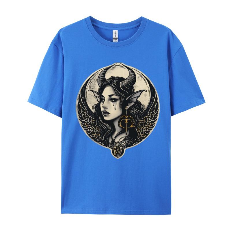 Vintage Liliths In Tears Cotton Mens T-shirts Game Normal Tops & Tees New Coming Black Graphic T Shirts Camisas