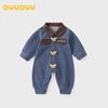DUUDUU Baby Denim Cartoon Romper Jumpsuit