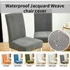 1Pc/2Pcs/4Pcs/6Pcs Waterproof Jacquard Dining Chair Cover Dustproof Elastic Soft Chair Seat Cover Suitable For Dining  Room