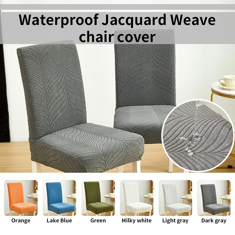 1Pc/2Pcs/4Pcs/6Pcs Waterproof Jacquard Dining Chair Cover Dustproof Elastic Soft Chair Seat Cover Suitable For Dining Room