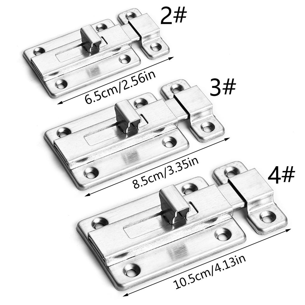 Stainless Steel Slide for Latch Lock Thickened Metal Sliding Bolt Door Lock Safety Door Barrel Bolt Privacy Catch for La