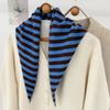 Solid Color Knitted Triangle Scarf Striped False Collar Neck Cover Cross Scarves  Girl