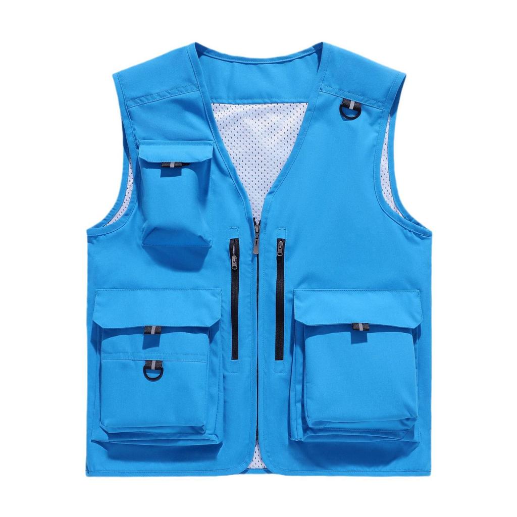 Men's Spring/Summer Outdoor Multi-Pocket Fishing Vest - Customizable Logo