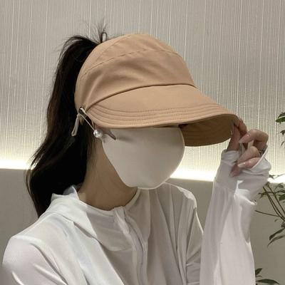 Can Be Tied High Ponytail Empty Top Hat Outdoor Version Cap Women's Face Small Versatile Casual Sun Hat Sun Protection Hat