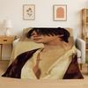 Kpop BBTS Park Ji Min Star Flanelldecke Weiche Warme Überwurfdecke für Schlafzimmer Wohnzimmer Bett Reise Camping Picknick Geschenk
