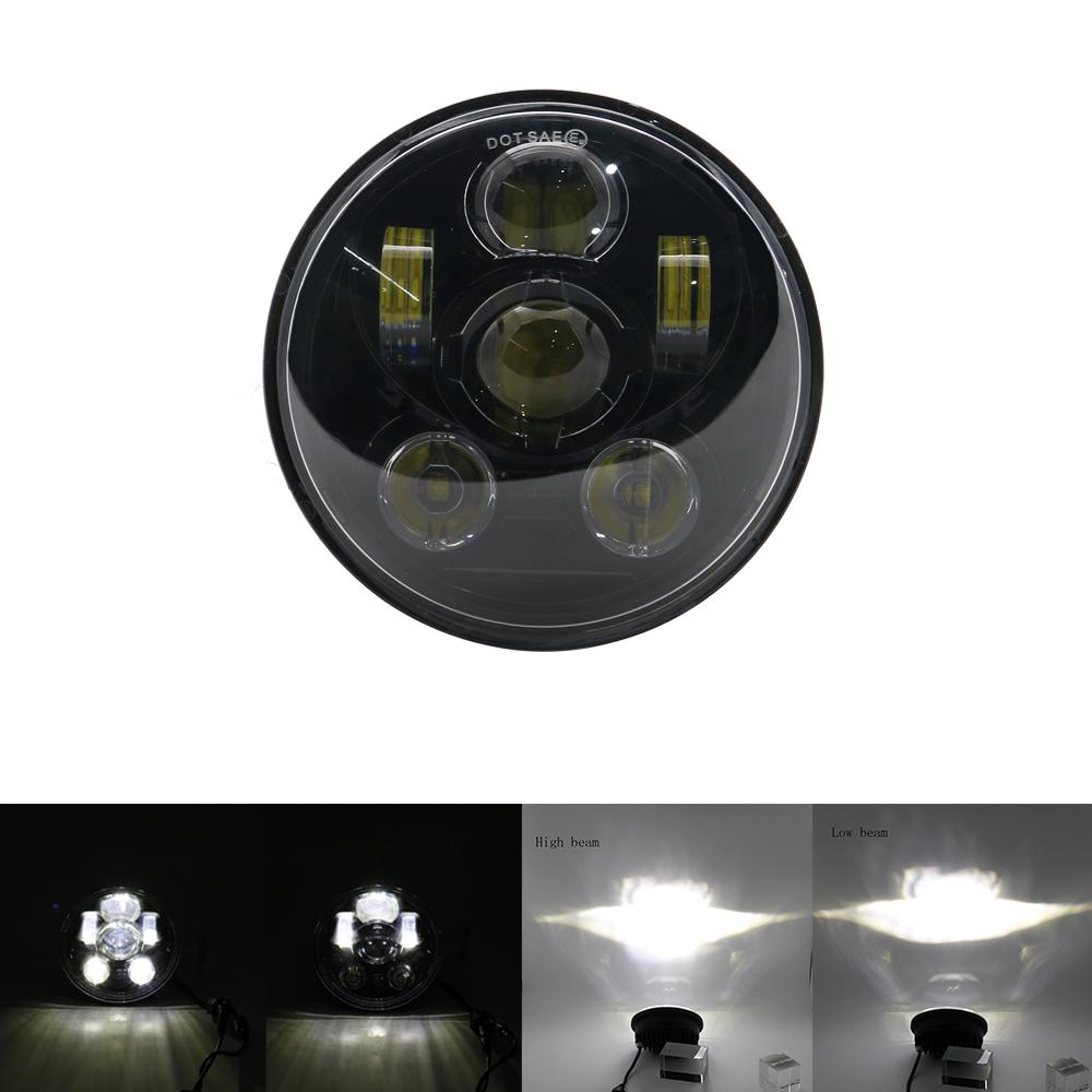 5.75" 5 3/4 LED Motorcycle Headlight Black For Harley Sportster 1200 XL1200L Custom XL1200C 883 XL883 883L XL883R
