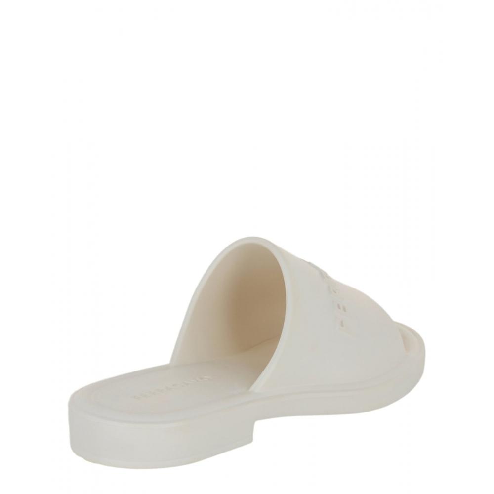 Salvatore Ferragamo Giuneva Logo Embossed Slides White