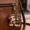 3D Printed Monkey Keychain Cute Monkey Holding Plush Toy Hanging Keychain for Backpack Car Keys Gift for Kids
