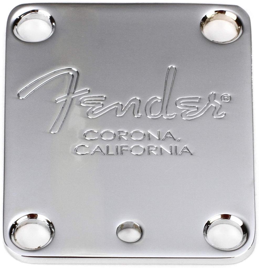 Fender 4-Bolt American Series Guitar Neck Plate with Fender Corona Stamp