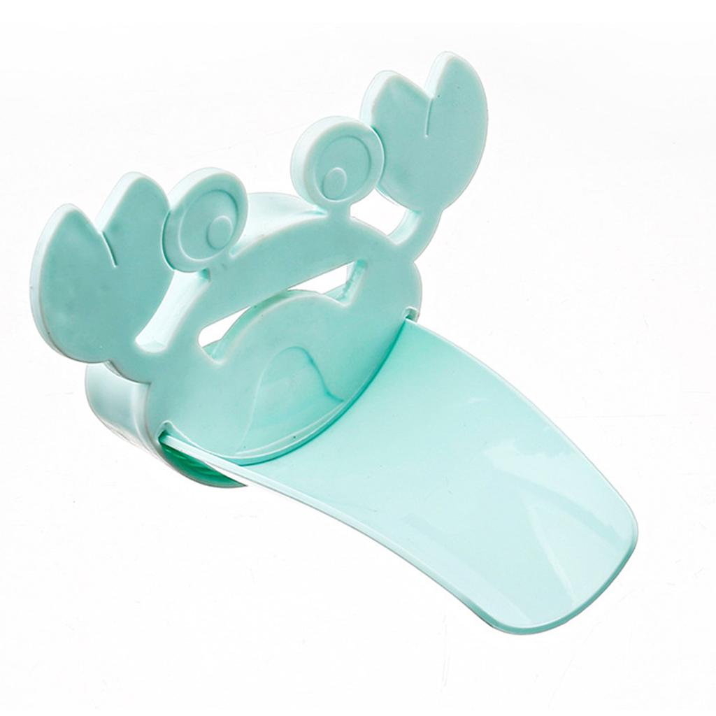 Children Hand Washer Faucet Extender Cartoon Crab Shape Extension Spout Accessory Green
