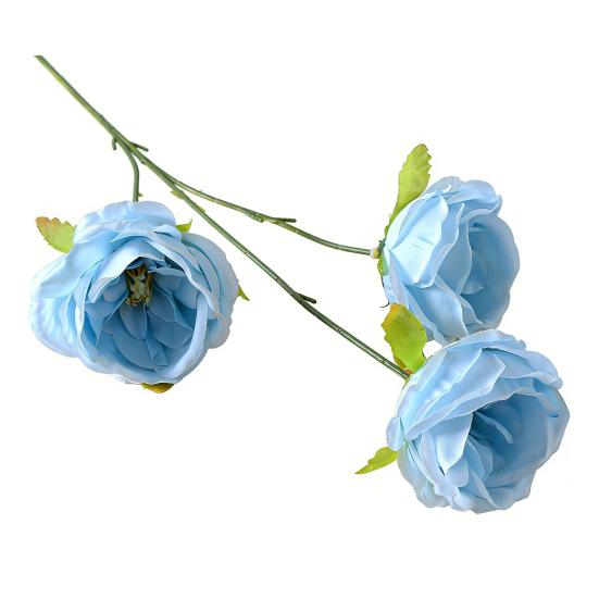 26" Artificial Rose Flower Realistic Fake Silk Rose Flower with Long Stems 3 Heads Full Blooms Faux Flower Branch for DIY Bridal Bouquet Home Wedding