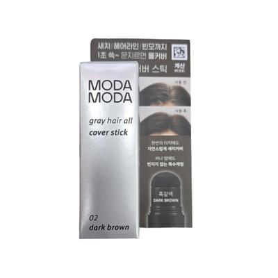 MODAMODA Gray Hair All Cover Stick Dark Brown 2.5g – Quick Root Touch Up, Hairline Cover, Long-Lasting Hair Makeup Stick