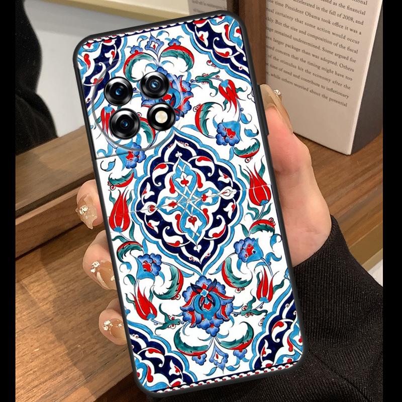 Ancient Floral Tiles Case For OnePlus 15 13 12 11 10 15R 13R 12R 10T 13T OnePlus Nord 5 CE 4 3 Lite N20 N30 Cover