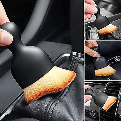 Escova de Limpeza para Interior de Carro com Capa Detalhamento de Carro Cerdas Macias Ferramentas de Limpeza Escovas Limpadoras de Pó Para Auto