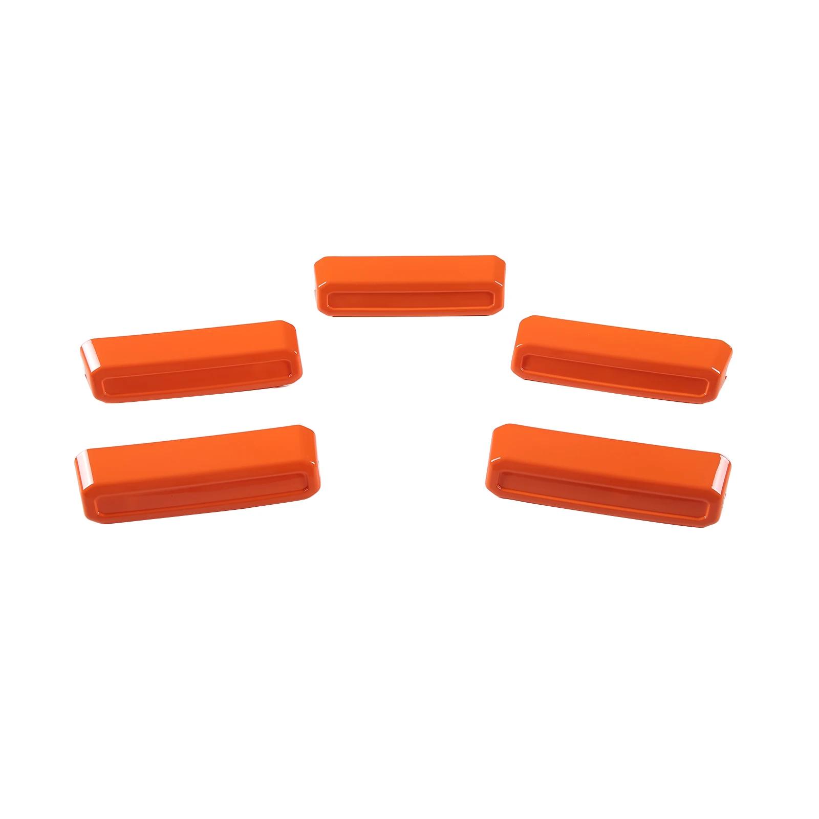 Для Ford Maverick + АБС-пластик Серебристый Защитная накладка на решетку переднего капота автомобиля Декоративная накладка Внешние аксессуары 5 шт. оранжевый