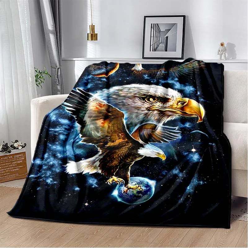 Eagle Printed Blanket Household Sheet Sofa Cover Living Room Office Lunch Break Blanket Soft Casual Washable Thermal Blanket