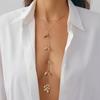 Ingemark Simple Sexy Leaf Long Tassel Pendant Choker Necklace for Women Fashion Statement Y Shape Chest Chain Party Jewelry Gift