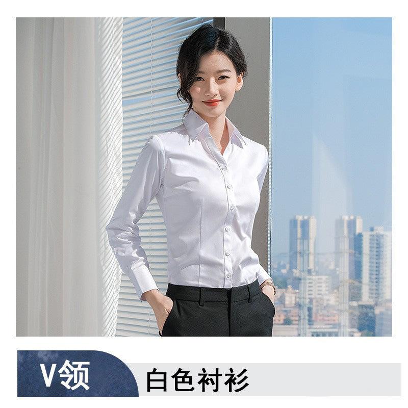 Professional Shirt Women's Solid Color Large Size Top Spring and Autumn Non-ironing Drape Tooling Shirt Casual Long-sleeved Business Overalls